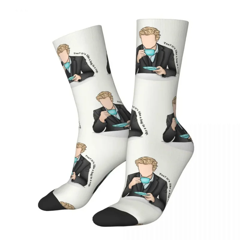 

Patrick Jane Tea The Mentalist Thing Crew Socks Cozy Simon Baker High Quality Crew Socks Cotton Women's Gift Idea