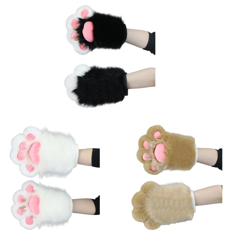 

Cat Paw Gloves Toe Beans for Girls Halloween Cosplay Props Paw Fursuit Oversized Paw Gloves for Masquerade