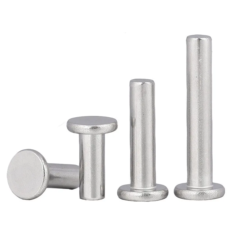 M2 M2.5 M3 M4 M5 M6 M8 GB109 Aluminum Flat Thin Wafer Head Punch Self-plugging Solid Rivet Rod Diameter 2-8mm 5/10/50pcs rivets and fasteners rivets and screws