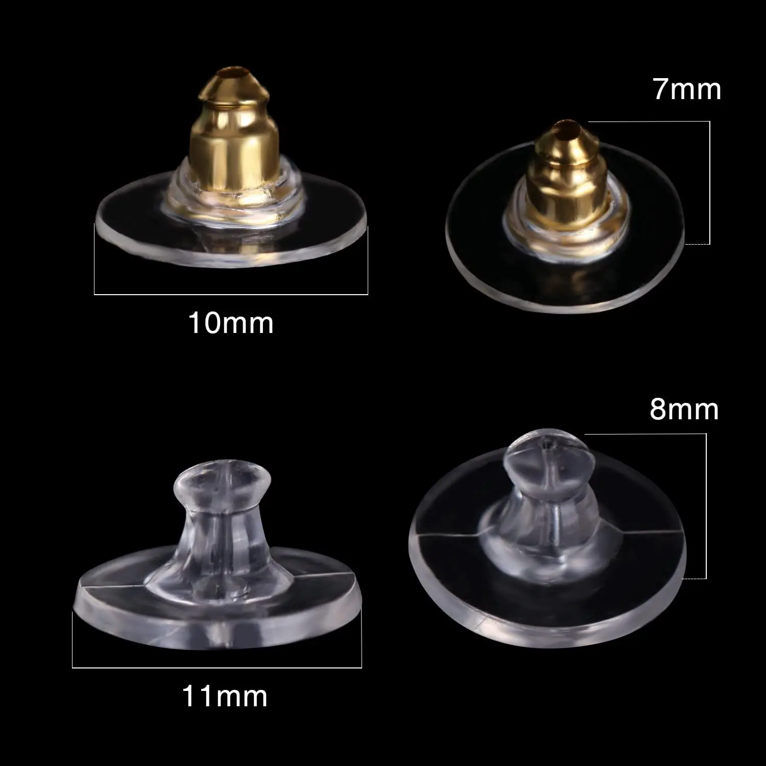 Fishhook Earring Backs Rubber Ear Stopper for Jewelry Making Bullet Clutch Earring Backs Replacements 100-200pcs