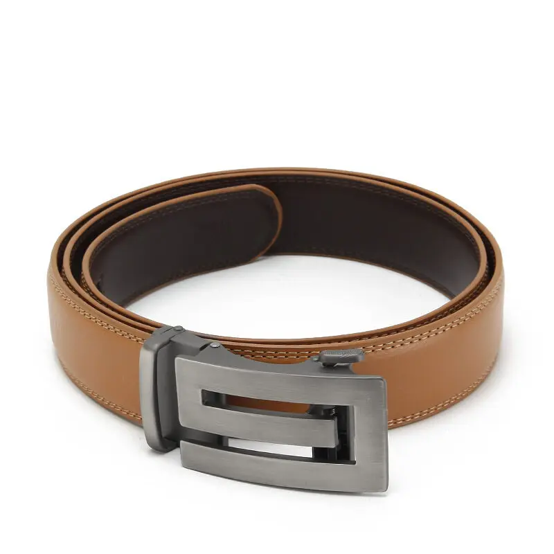 Belts Men Automatic Buckle Design Genuine Leather Belt For Men Luxury Leather Men's High Quality Male belt 110-130cm