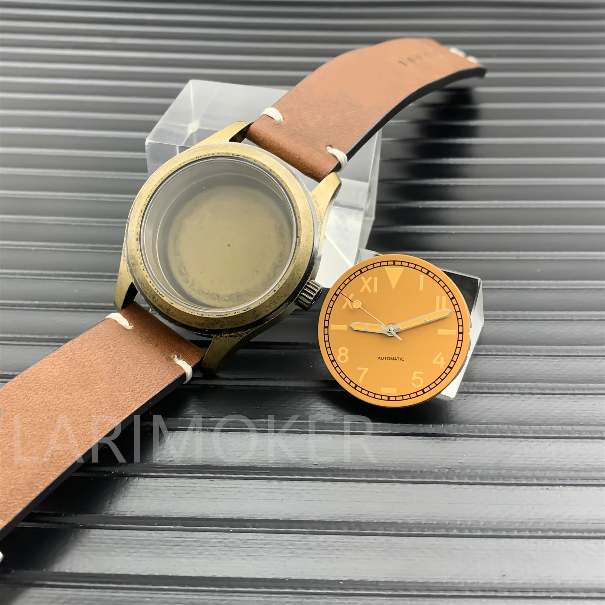 Bronze Pilot Case with Glow-in-the-Dark Dial & Rubber Strap