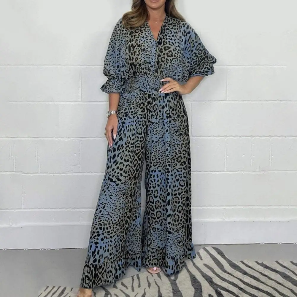 Trend4us Off-Shoulder Leopard Print Sculpting Jumpsuit