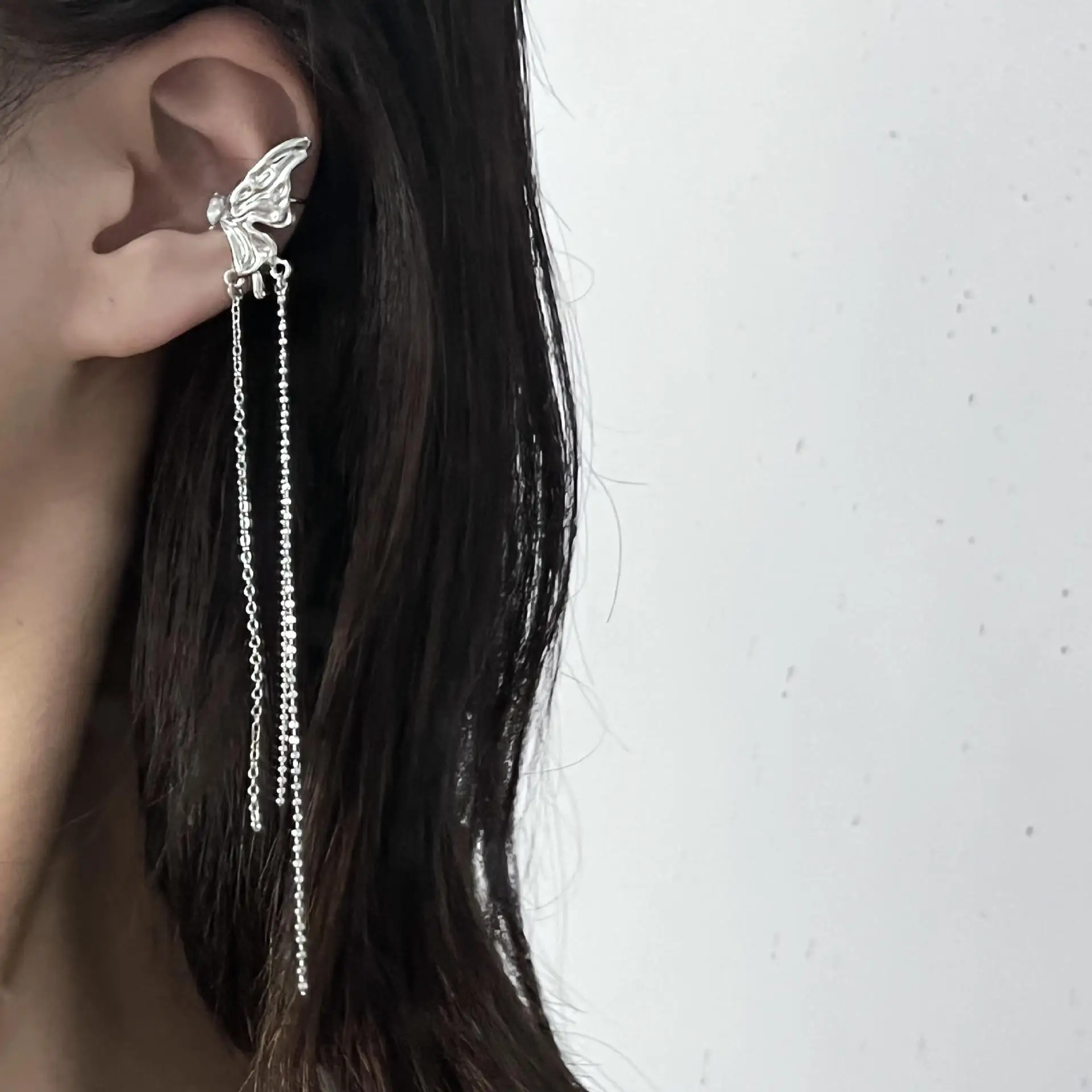 Super Fairy Fairy Butterfly Ear Clip Senza Foro Per L'Orecchio Frangia Clip Per Osso Dell'Orecchio Nicchia High Sense Wing Ear Hanging Spedizione Grat