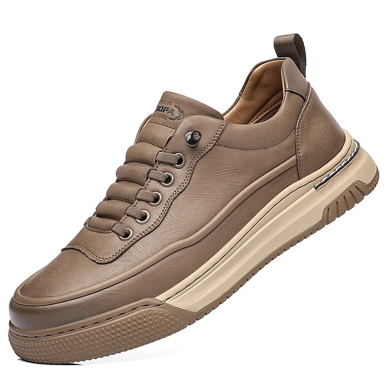 Cow Leather Men's Board Shoes Designer Soft-soled Casual Platform Sneakers Men Spring Autumn Sports Zapatos De Hombre