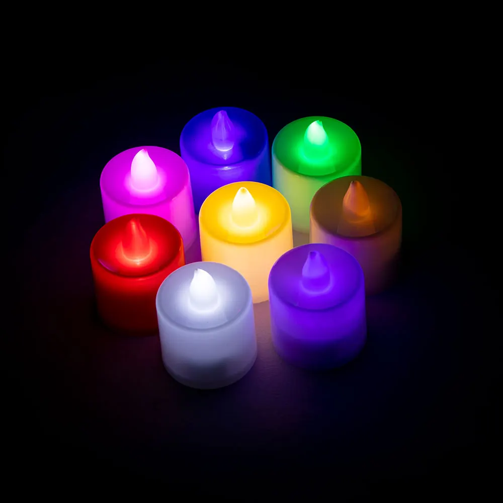 24PcsColorFlamelessLEDCandlesLightsBatteryPoweredTealight
