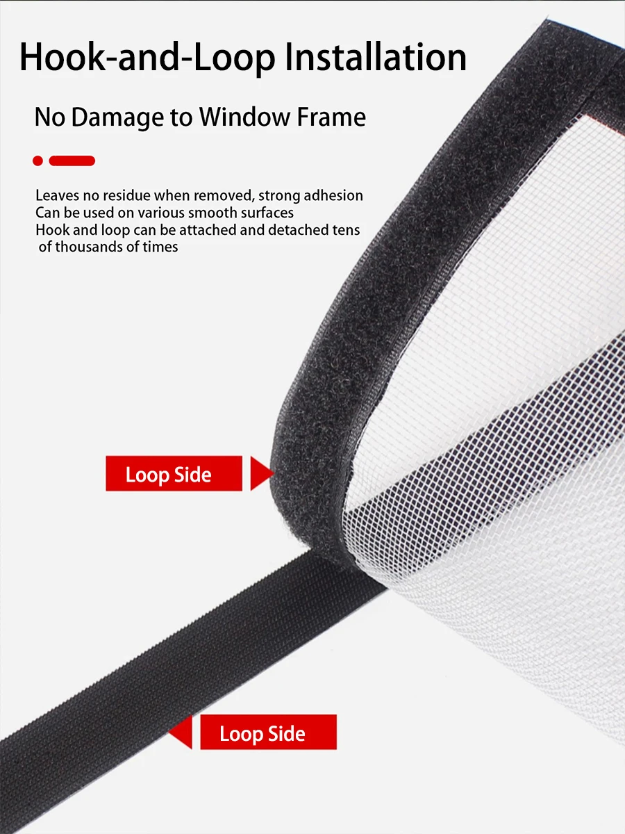 1 Pack Multi-Color Hook & Loop Screen – Bug Protection, Breathable, Washable, Reusable, Easy to Install for Doors and Windows 2