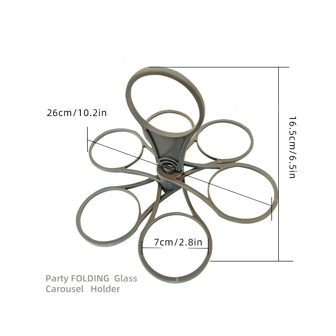 Creative Party Folding 6 Cups Holder Portable Rotating Coffee Drinking Bottles Bracket KTV Handheld Cocktail Wine Storage Rack