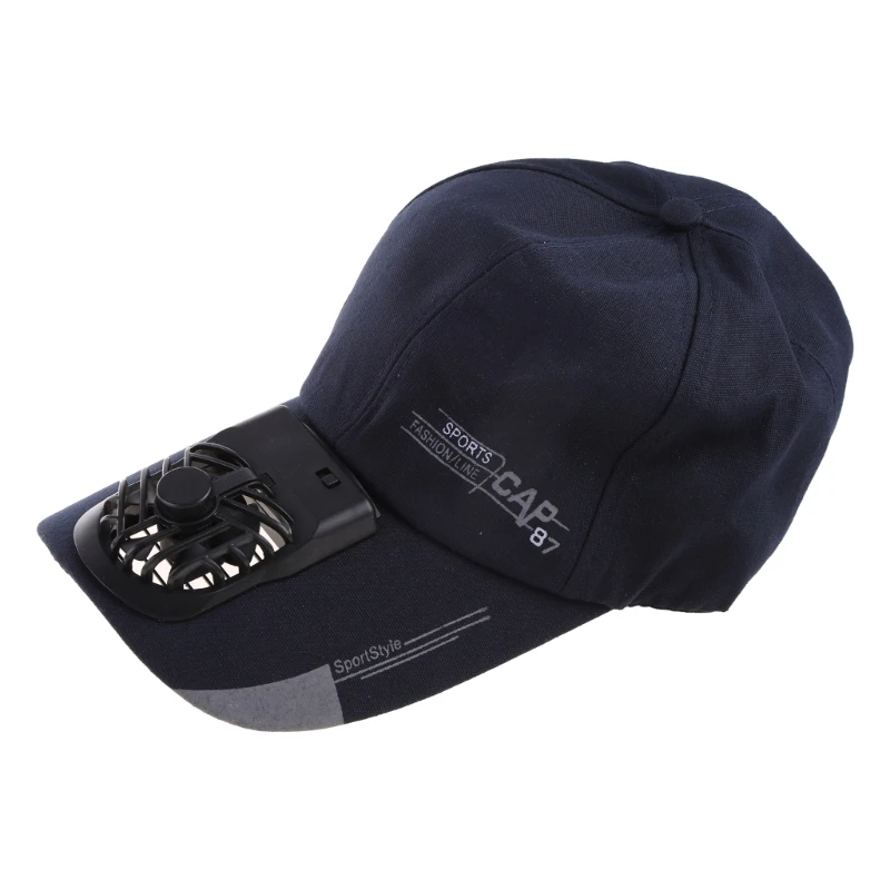 

Unisex Summer USB Charging Cooling Fan Baseball Outdoor Golf Sunscreen Letters Print 2 Speed Adjustable Peaked Hat