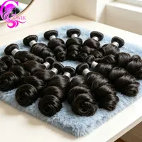 GOWIK Bundles de Cheveux Humains Ondulés (Loose Body Wave) 30 32 34 34 Pouces, 100% Cheveux Vierges Brésiliens Non Traités, 3/4 Bundles de Cheveux Ondulés Profonds (Loose Deep Wave), Extensions de Cheveux Humains 1