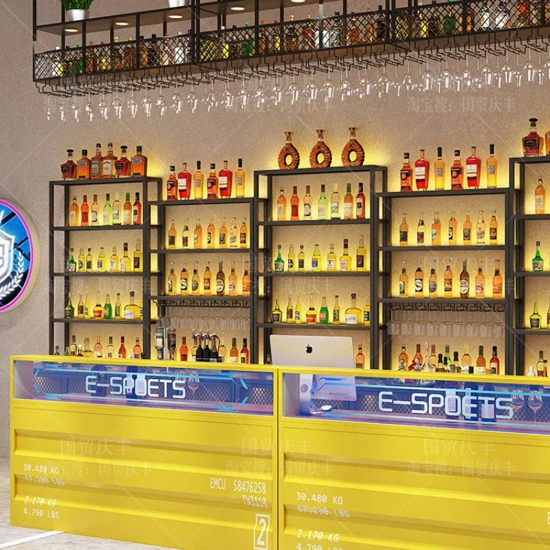 Creative Counter Bar Cabinet Tavern Restaurant Cellar Modern Background Wine Rack Storage Schrank Nightclub Furniture