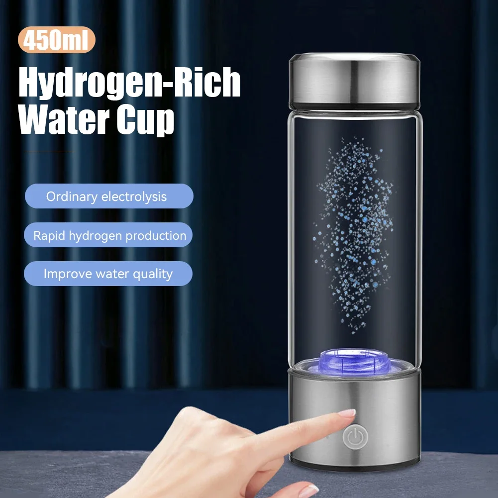 Alkaline Hydrogen Water Ionizer Bottle - USB Rechargeable Antioxidant Generator