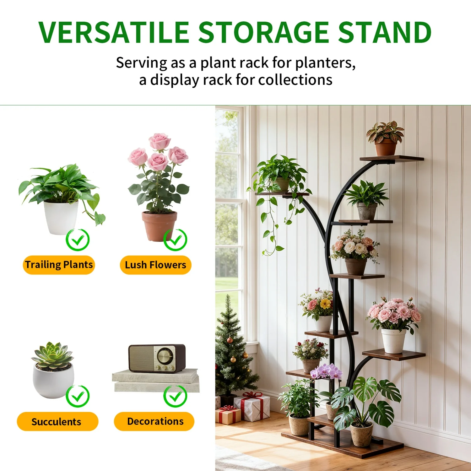 Tall Plant Stand with Lights 5