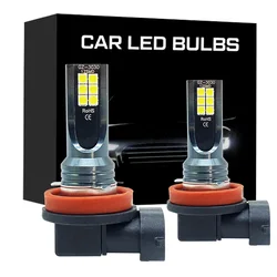 Set of 2 Super Bright 6000K White LED Car Fog Light Bulbs - H16(JP) (8000K)
