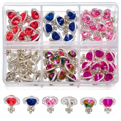 6Grids/Box 3D Planet Nail Art Charms Mix Styles Boxed Shiny Luxury Alloy Rhinestone Decoration 30-60pcs Crystal Diamond Jel &*&