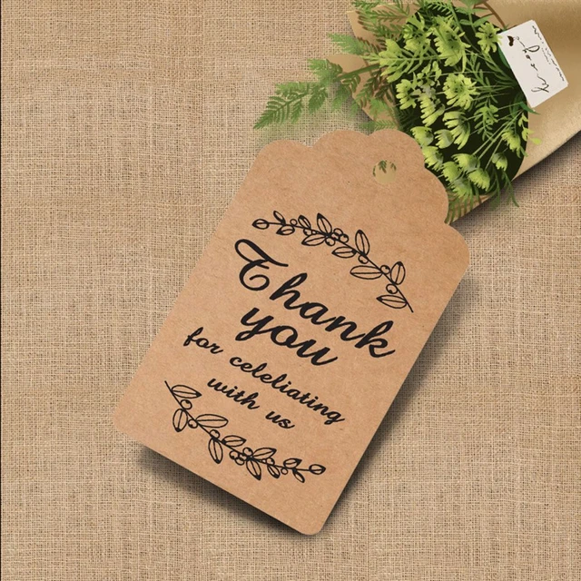 100Pcs Kraft Paper Gift Tags Thank You For Celebrating With Us Labels  Handmade For Wedding Party