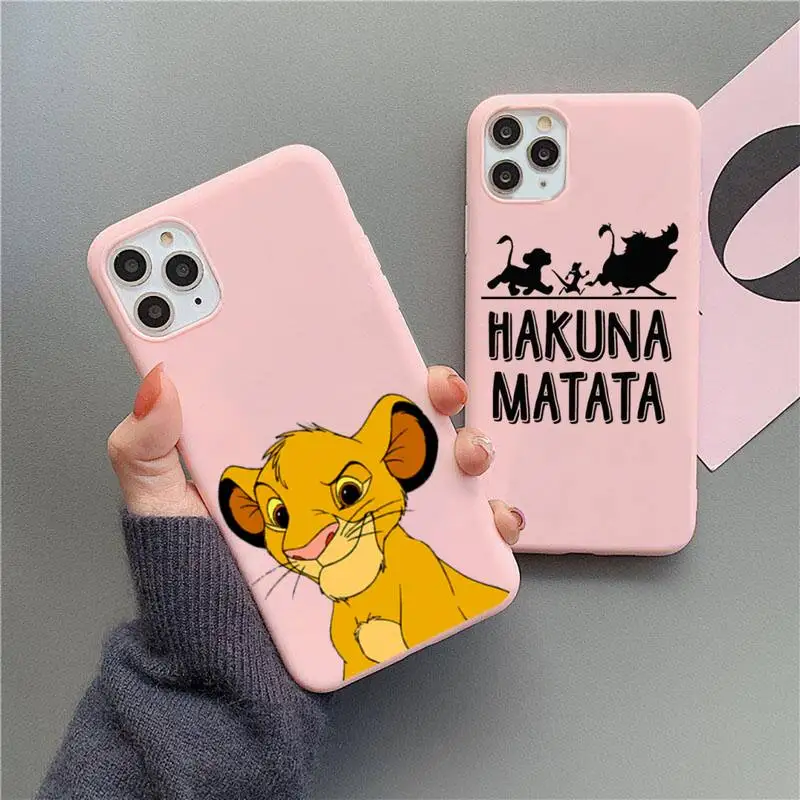 Телефонный чехол Hakuna Matata с симбой Король Лев для iphone 13 12 11 Pro Max Mini XS 8 7 6 6S Plus X XR