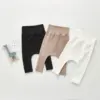 Spring And Autumn Newborn Infant Baby Boys And Girls Cotton Solid Color High Waisted Leggings Kids Fashion Baby Clothing 1