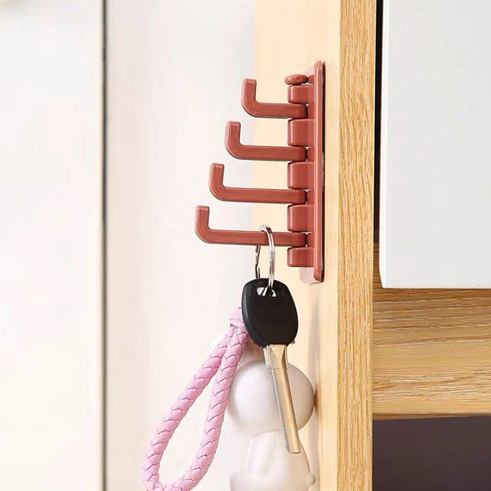 Behind The Door Clothes Hook Save Space Strong Adhesive Convenient Best Seller Functional Popular Nailless Hook 4 Hooks Up