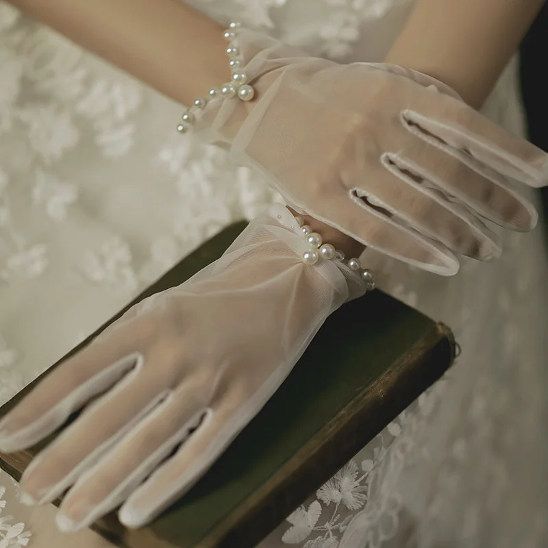 Wedding Dress Gloves Glove Mesh Tulle Spring Summer Short Party Dancing