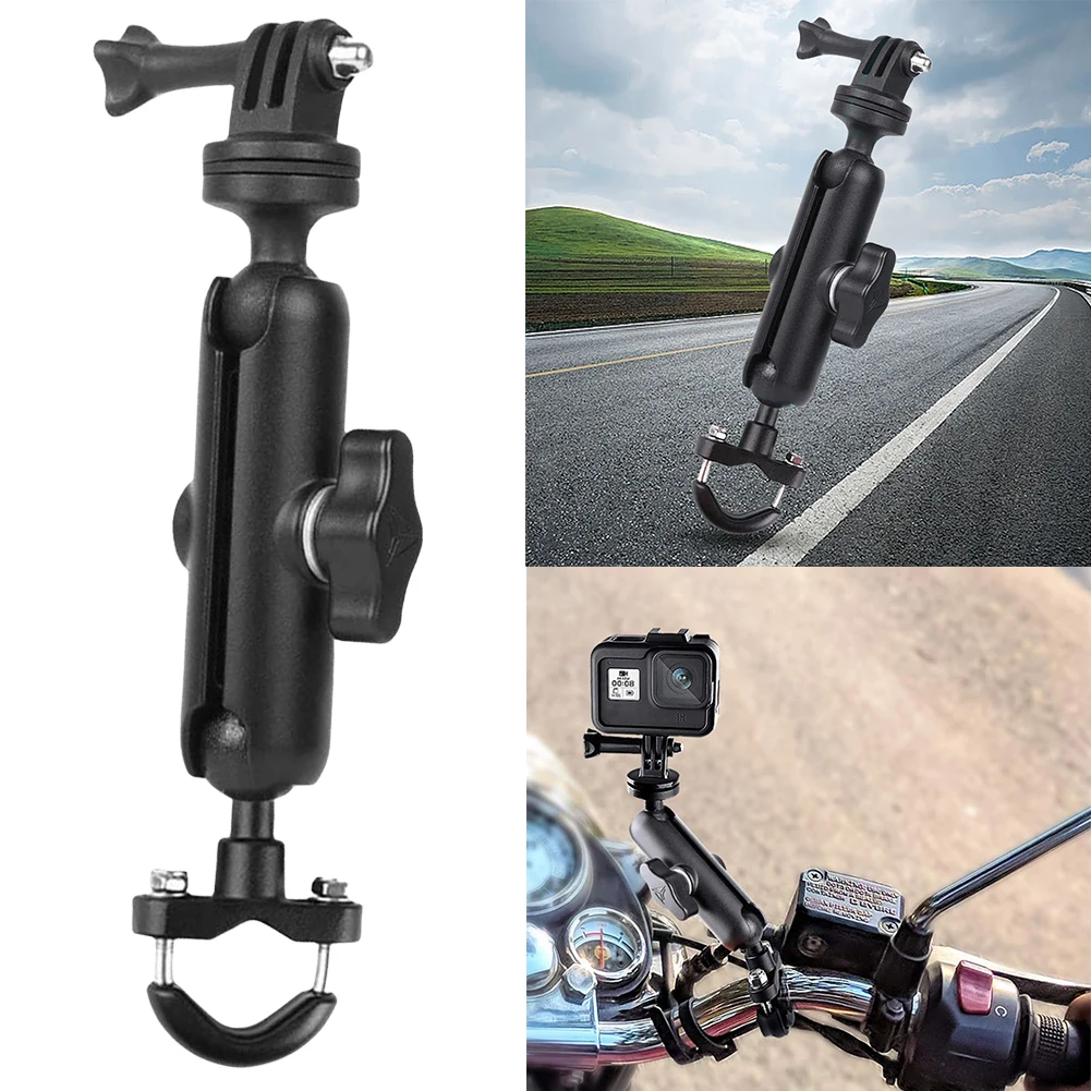 액션 카메라 클램프 거치대, 1/4 스레드, 360 ° 오토바이 자전거 핸들바 마운트 브래킷, GoPro Hero8 7 6/5 용