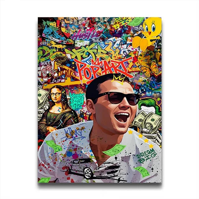 Bold Urban Graffiti Art Print - Retro 80s Street Style Canvas Decor