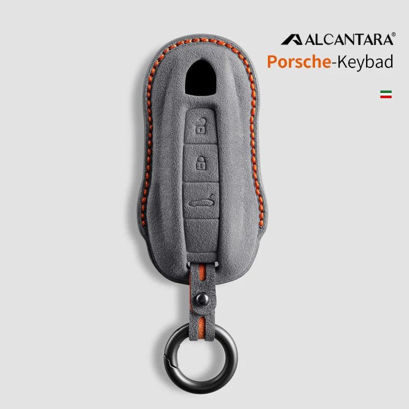 

Alcantara Car Key Case Cover For Porsche Panamera Spyder Carrera Macan Cayman Cayenne 911 970 981 991 Accessories