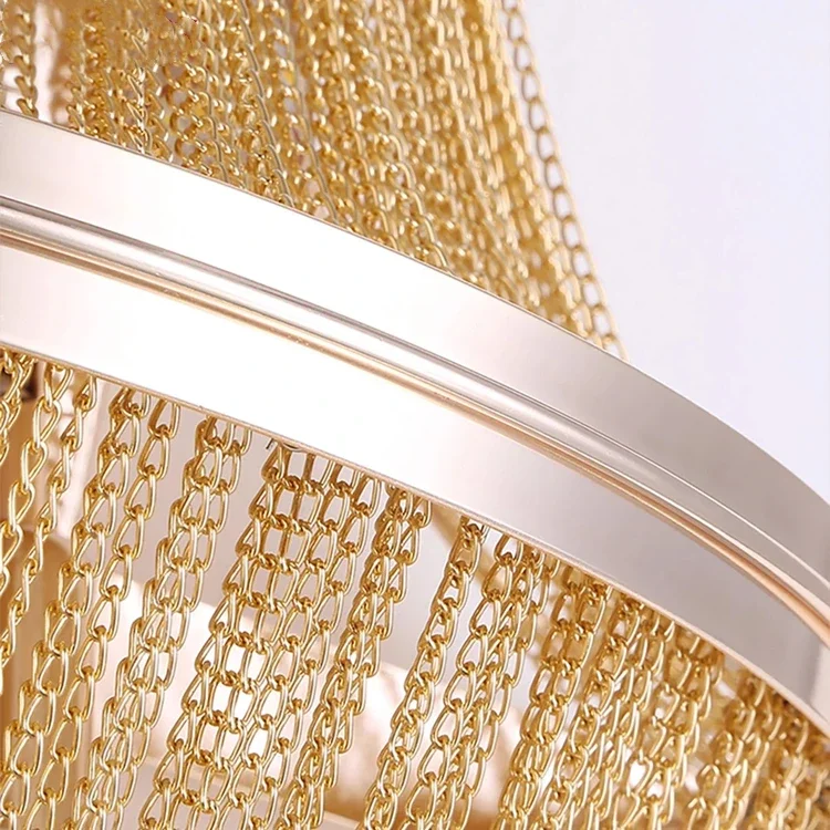 Description Picture 5 of itemLong Aluminum Chain Sconce For Aisle LOFT Mirror Bedroom TV Wall Lamp LED Lighting Gold Silver Italian Vanity Decoration