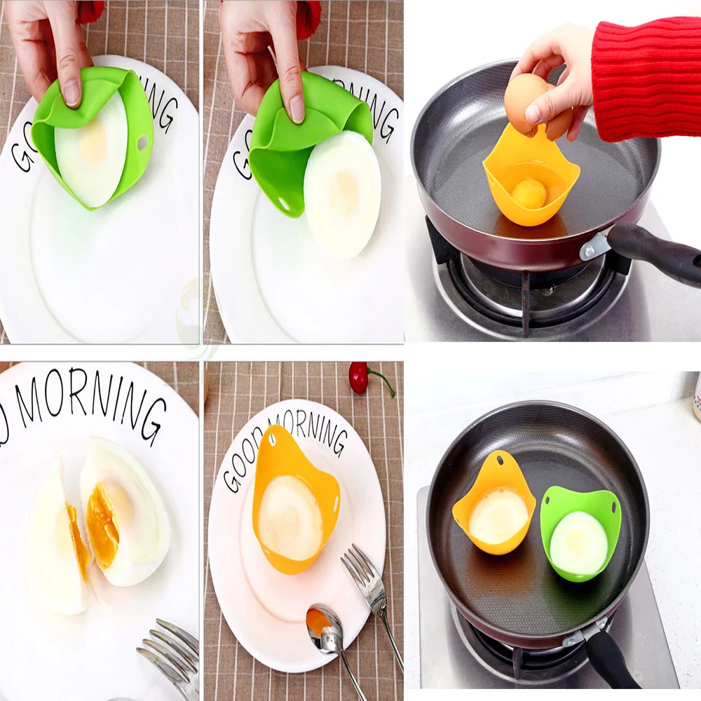 Egg Poachers egg poacher silicone egg poacher 2/4pcs Set Non Stick Silicone Material Safety and Flexibility Food Grades Poaching Cups High Temperature Resistance
