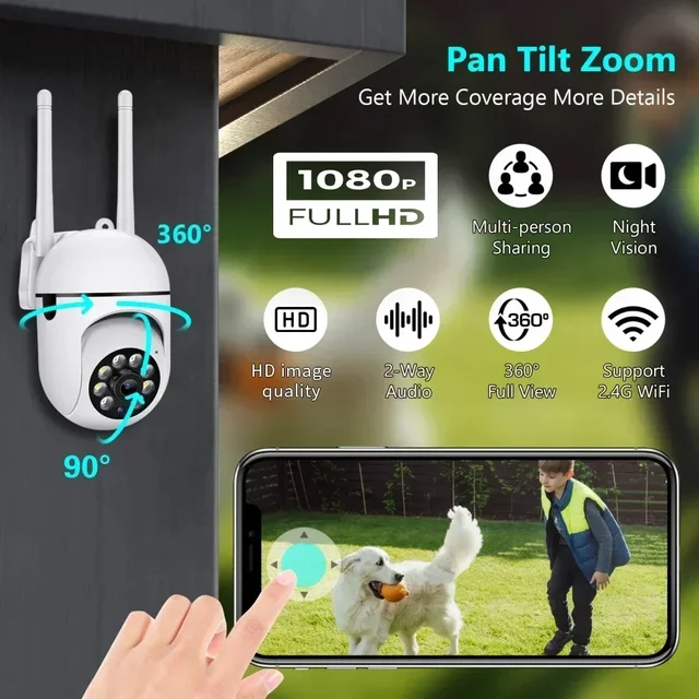 New 2MP 3MP Wifi IP Camera Outdoor Wireless Security Surveillance Camera AI Human Tracking Two Way Audio Night Color Cam 2