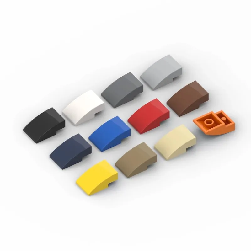 MOC 24309 경사 커브 빌딩 블록 부품, 스터드 없음, DIY 벽돌 벌크 모델, 교육 기술 부품 장난감, 3x2, 50 개