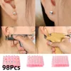 12 Pairs Crystal Medical Earrings Piercing Kits Tools Ear Stud Surgical Steel Stopper for Body Ear Piercing Gun Jewelry Fashion 6