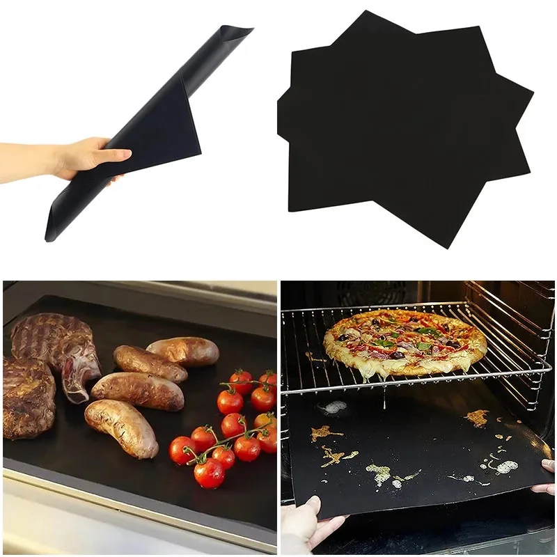 44x33cm Reusable Non-stick BBQ Grill Mat 0.08mm Thick PTFE Barbecue Baking Liners Cook Pad Microwave Oven Tool grill mat