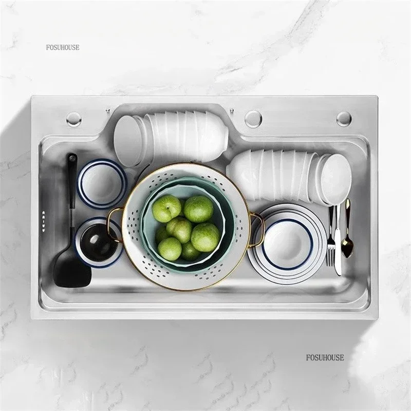 Japanese 304 Stainless Steel Sink Large Capacity Single Bowl Kitchen Sink Undercounter Basin Dish Washing Sink Kitchen Supplies 4