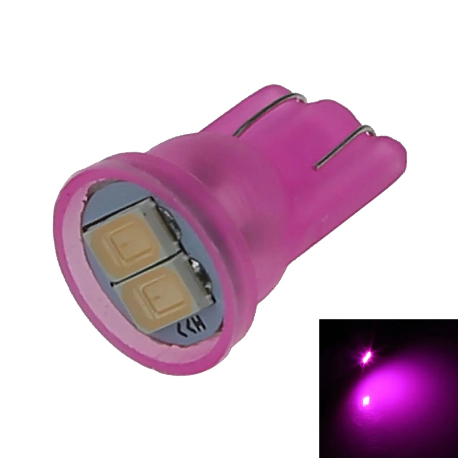 1X Pink Rv T10 W5W Malibu Landscape Light Wedge Lamp 2 Emettitori 5630 Smd Led 184 192 193 A112