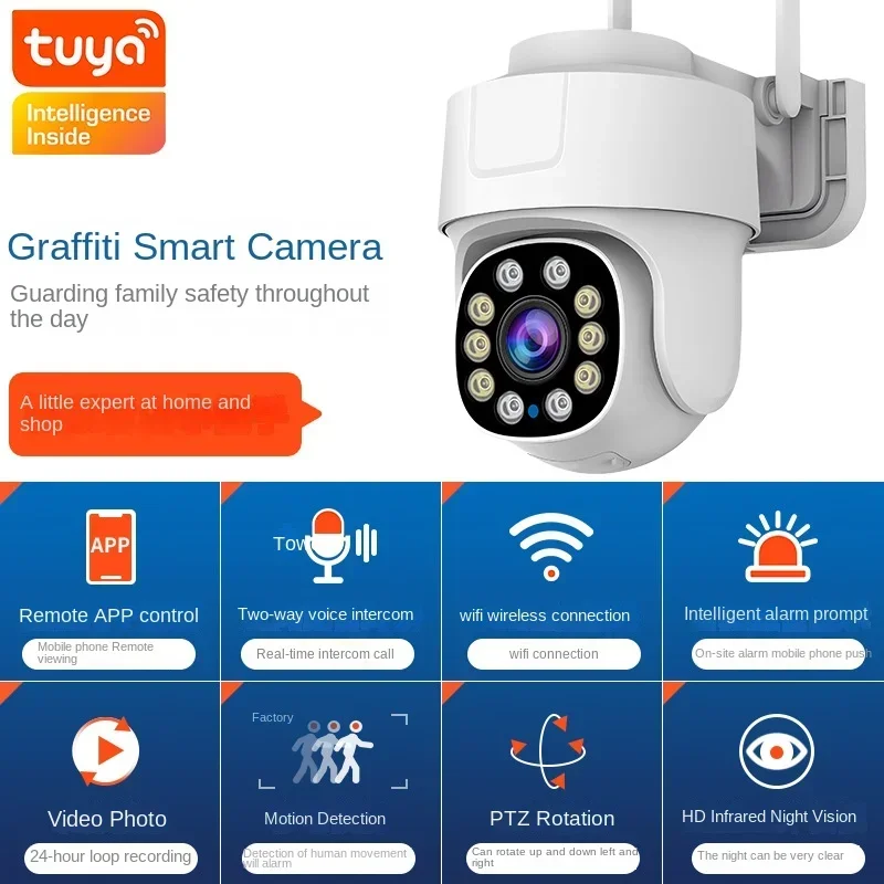 ANSVICAM 5MP Wifi PTZ Camera Outdoor 10X Zoom Security IP Camera Color Night Vis
