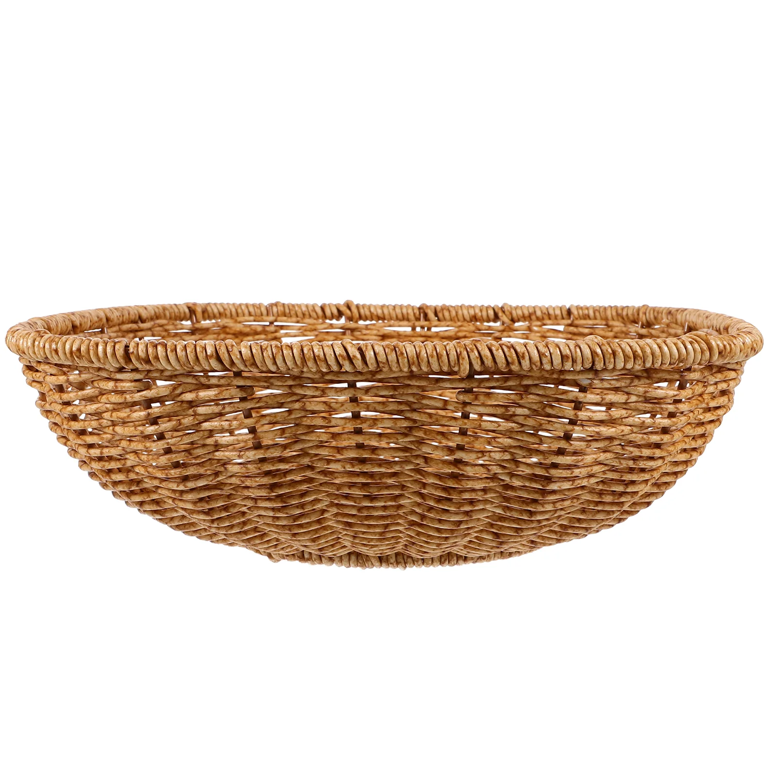 

Imitation Rattan Woven Snack Basket Fruit Plate Bread Basket Food Container for Home