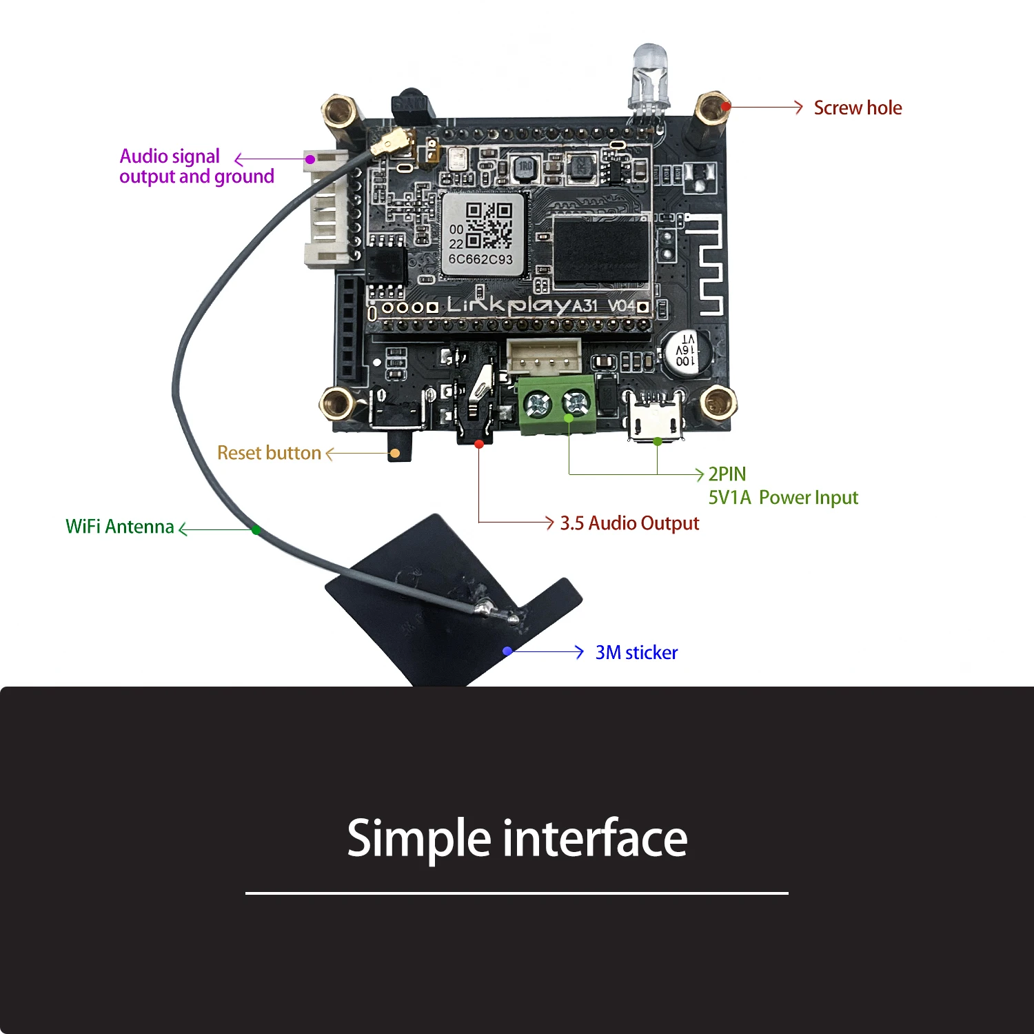 D10 WiFi and Bluetooth 5.0 Audio Receive Bluetooth Module I2S Analog Output ESS9023 Output Board With Airplay DLNA Wifi Audio
