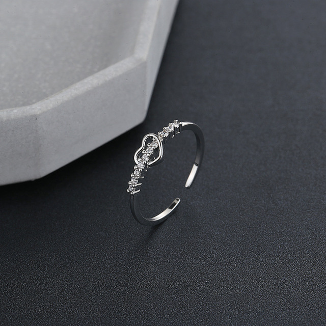 Heart Finger Open Rings For Women Girls Silver Color Metal Party Wedding Geometric Fashion Knuckle Jewelry Couple Gifts