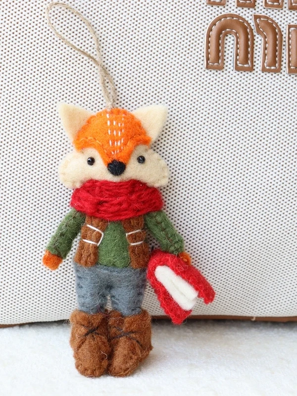 Handmade Wool Felt Keychain Cute  Rabbit Dog Doll New Year Hanging Ornament Bag Decorations Cr Toy Pouch Accories