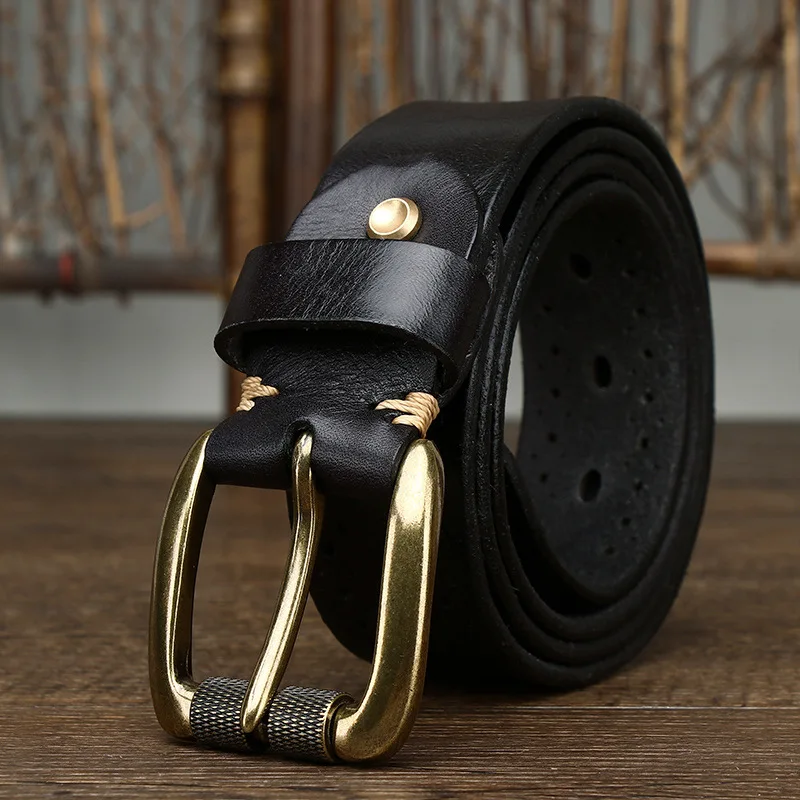 Men's Belt Genuine Leather Cowhide Pin Buckle Vintage Belt Male Strap Jeans for Man Luxury Designer Jeans Belt Cowboy Cintos