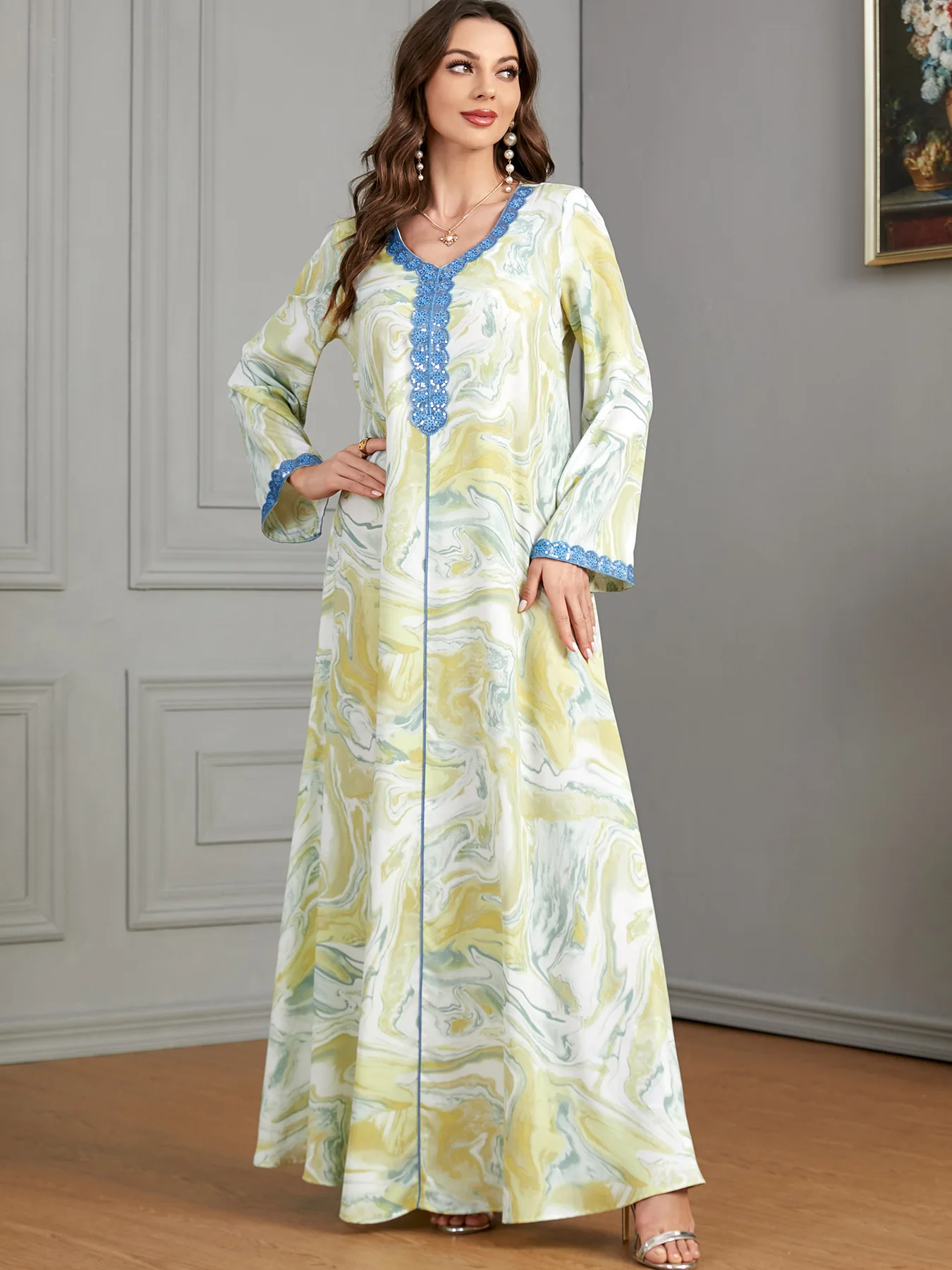 

Eid Al-Adha, цветочный принт, Абая для женщин Caftan Arabic Robe Исламская одежда, Дубай Abaya, Турция, кафтан, мусульманские платья