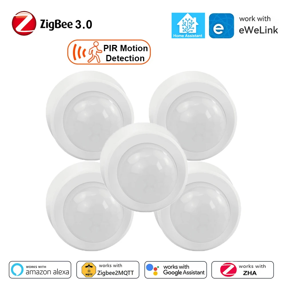 เซ็นเซอร์ตรวจจับความเคลื่อนไหวแบบอินฟราเรด Mini Zigbee PIR สำหรับตรวจจับการเคลื่อนไหวของมนุษย์ ใช้กับระบบเตือนภัยรักษาความปลอดภัย ทำงานร่วมกับ Home Assistant Zigbee2MQTT แอป Ewelink 1