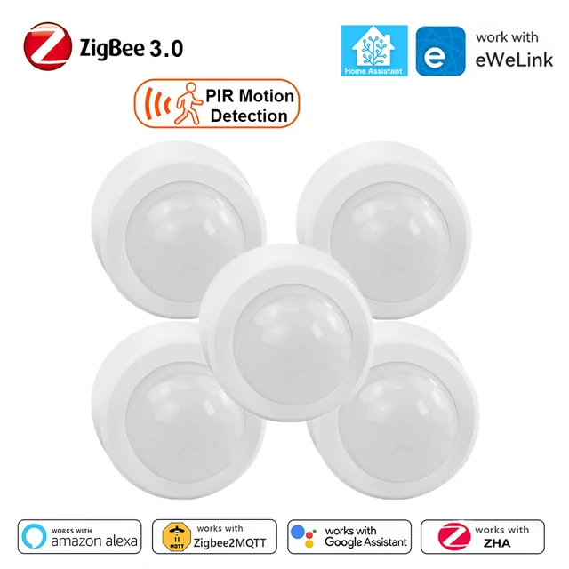 เซ็นเซอร์ตรวจจับความเคลื่อนไหวแบบอินฟราเรด Mini Zigbee PIR สำหรับตรวจจับการเคลื่อนไหวของมนุษย์ ใช้กับระบบเตือนภัยรักษาความปลอดภัย ทำงานร่วมกับ Home Assistant Zigbee2MQTT แอป Ewelink 1