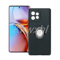 Enhanced Shockproof Ring Holder Phone Case with Bracket - Moto X40 (Ring Case Black)