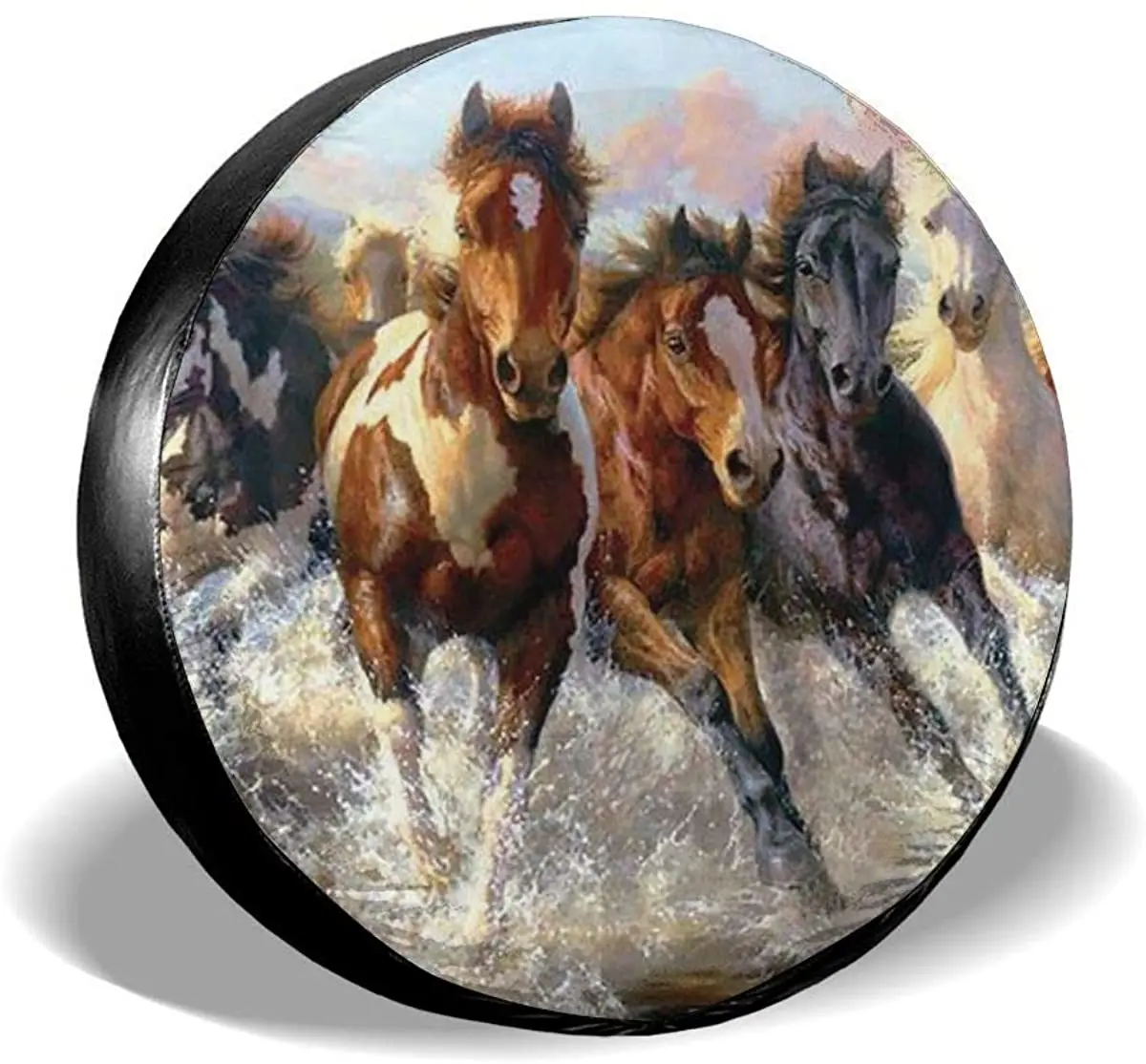 

Spare Tire Covers Horses Waterproof Dust-Proof Sun Protectors Universal Wheel Cover Fit for Jeep,Trailer, RV, SUV