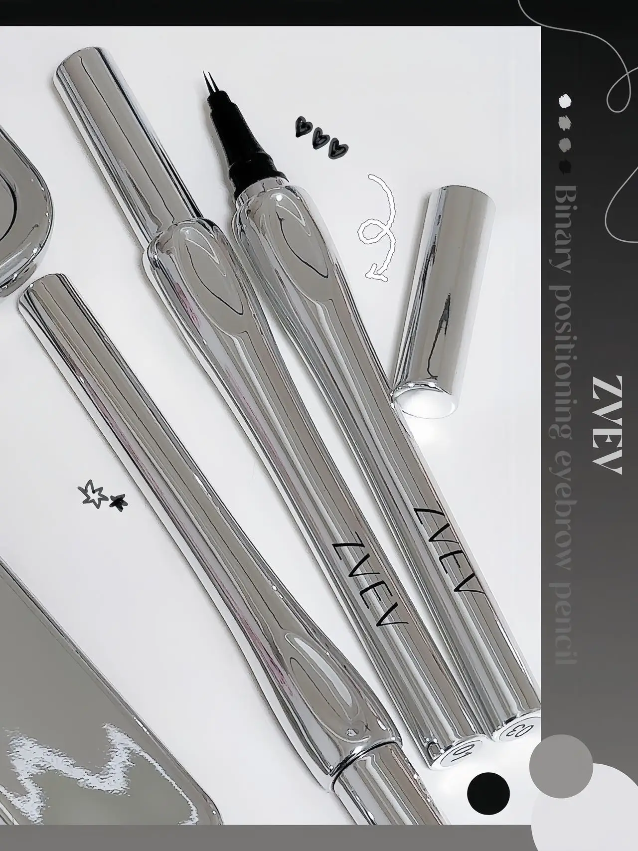 Description Picture 2 of itemUltra Fine 2 Point Silver Eyebrow Pencil Liquid Wild Eyebrow Tattoo Waterproof 2 Forked Silk Worm Eyebrow Pencil Easy to Use Eye