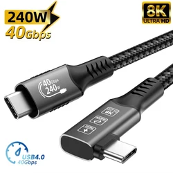 High - Speed 240W USB - C to USB - C Charging and Data Cable - 40Gbps, 8K@60Hz - 0.5m (Black)