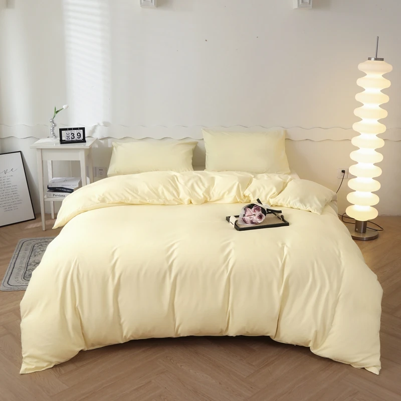 Solid Color 100% Washed Cotton Japanese Minimalist Duvet Cover