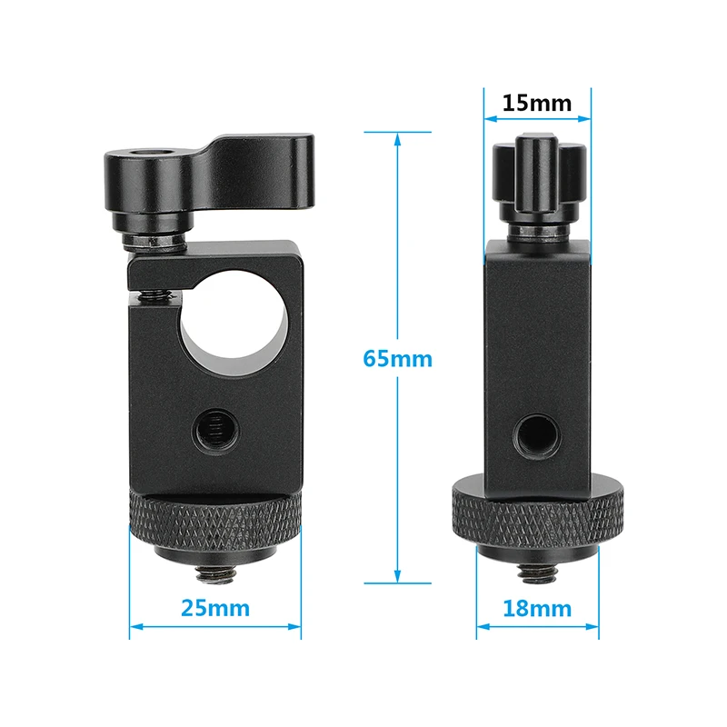 15mm Single Rod Clamp Adapter with 1/4" Screw Connector Mount For Camera Rig Mon